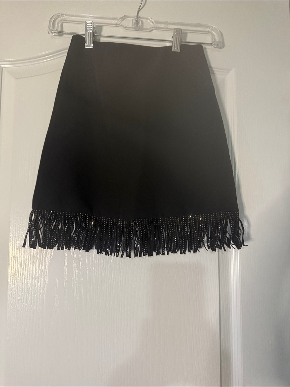 GB Girls Black Fringe Mini Skirt - Girls Size 8
